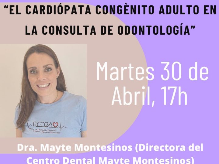 Sesión online: «El cardiópata congénito adulto en la consulta de odontología»